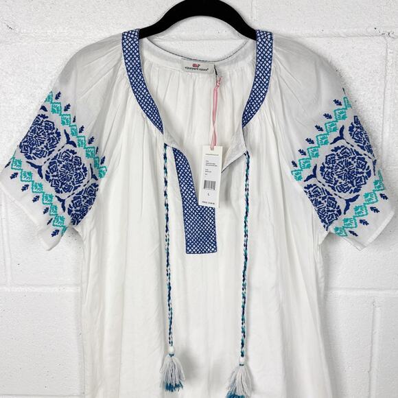 Vineyard Vines Embroidered White Cotton‎ Dress - Picture 8 of 9